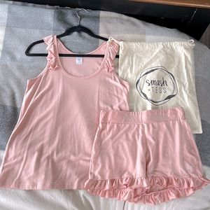 Smash + Tess Sweetheart pink tank and shorts from their Valentines drop XS